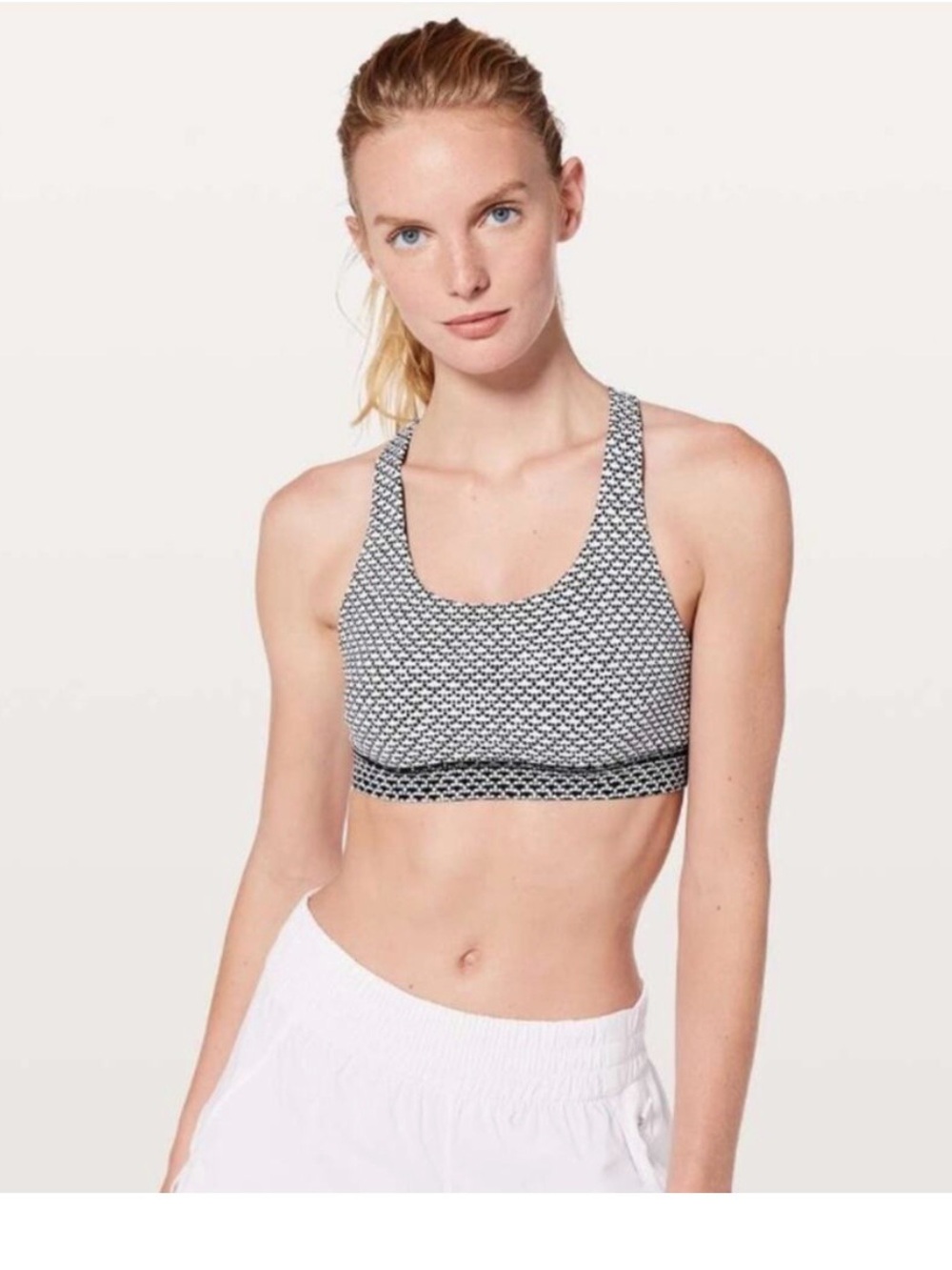 lululemon athletica Time to Sweat black and white sports bra